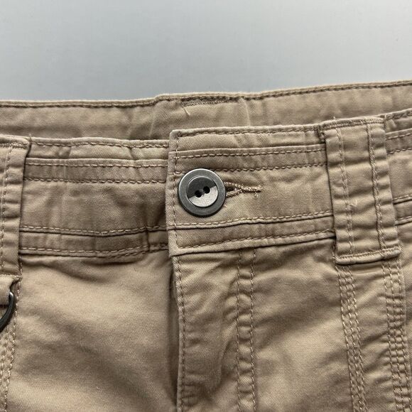 Style & Co Womens Cargo Bermuda Shorts 10P Petite Beige Button Pockets High Rise - Picture 4 of 12
